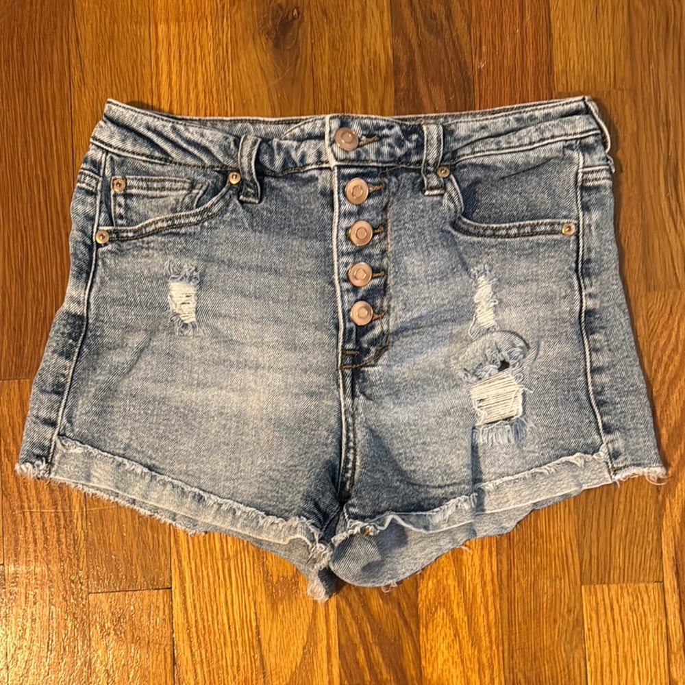 Altard State Blue Distressed Cut-Off Jean Shorts